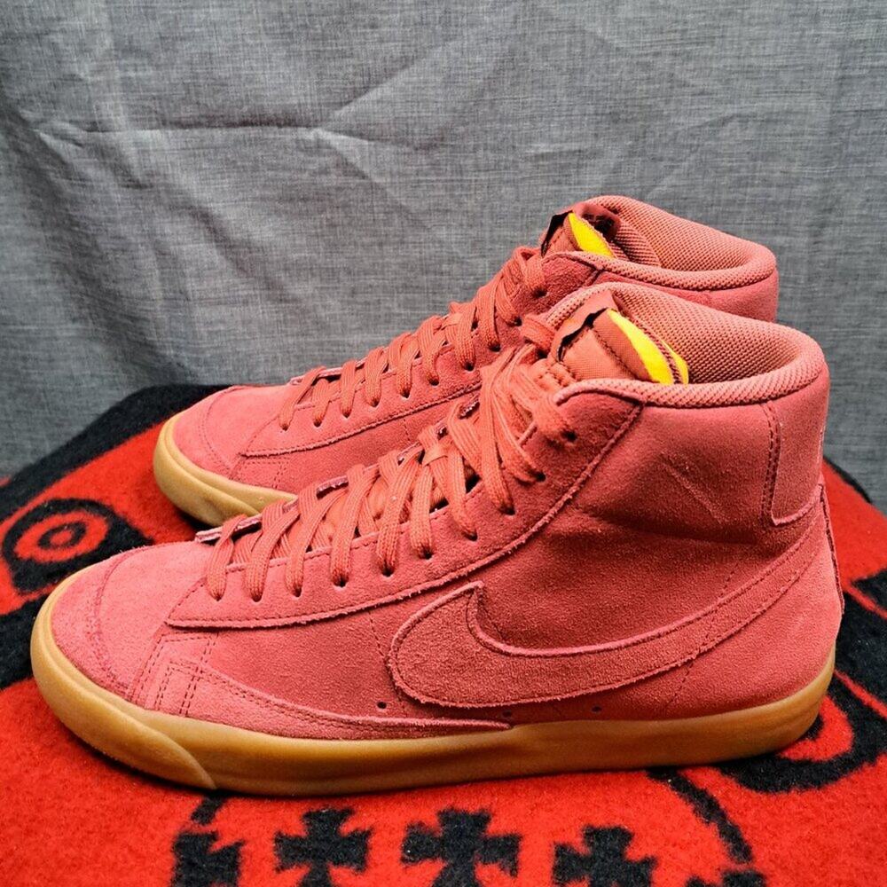 %Nike Shoes Blazer Mid 77 Suede Light Red Sneakers CL1172-80 Women 10.5 A 11